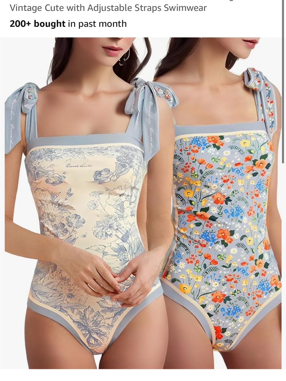 Reversible floral one piece swimsuit vintage with adjustable straps
